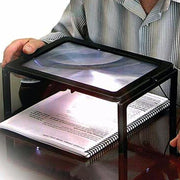 Trade Shop - Lente Ingrandimento Da Tavolo Collo Luce A Led Supporto Lettura A Pile -