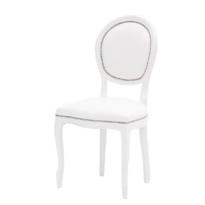 Set 2 sedie shabby  legno imbottita ecopelle bianca 50x47x100 - Mobili 2G