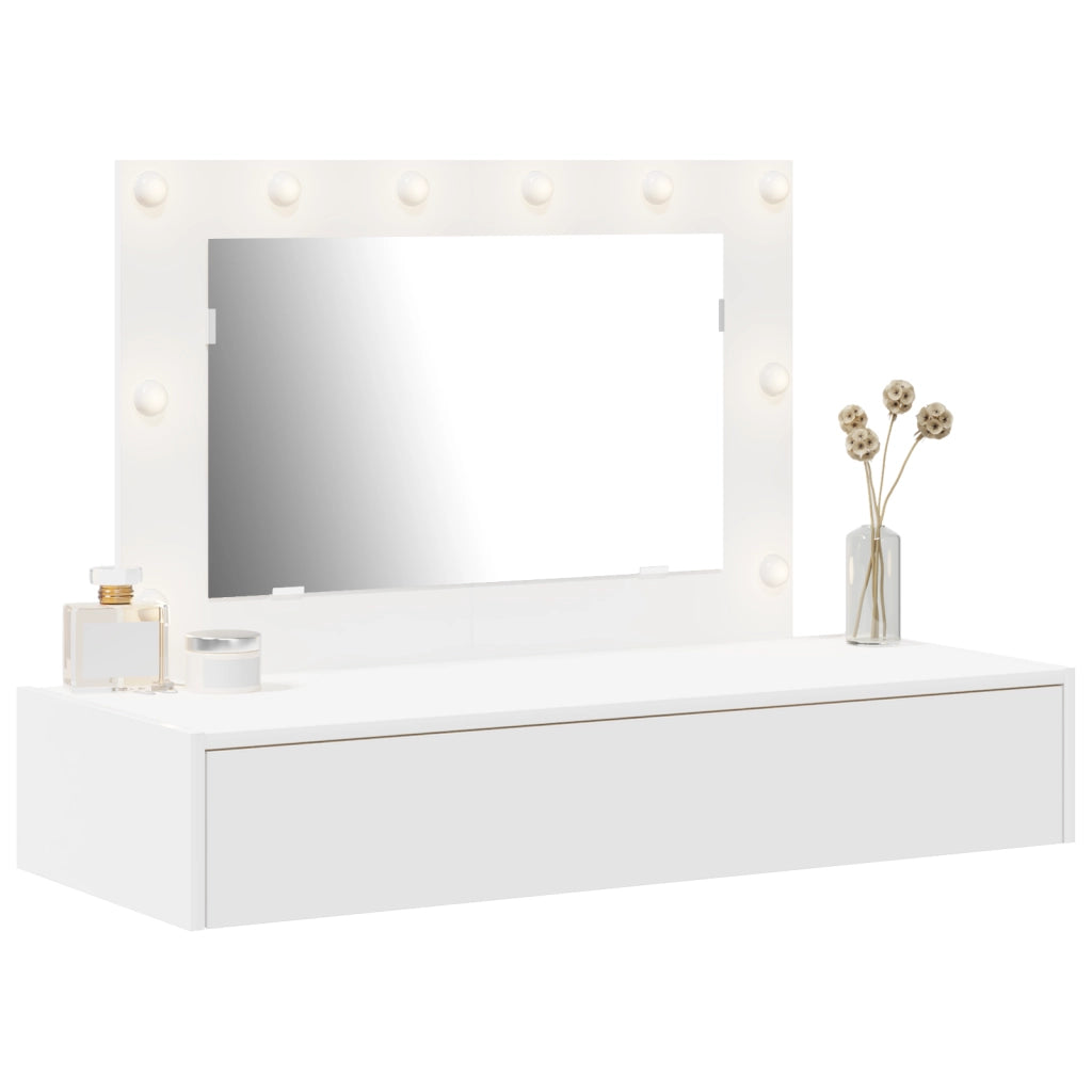 Toeletta a muro con luci LED bianche