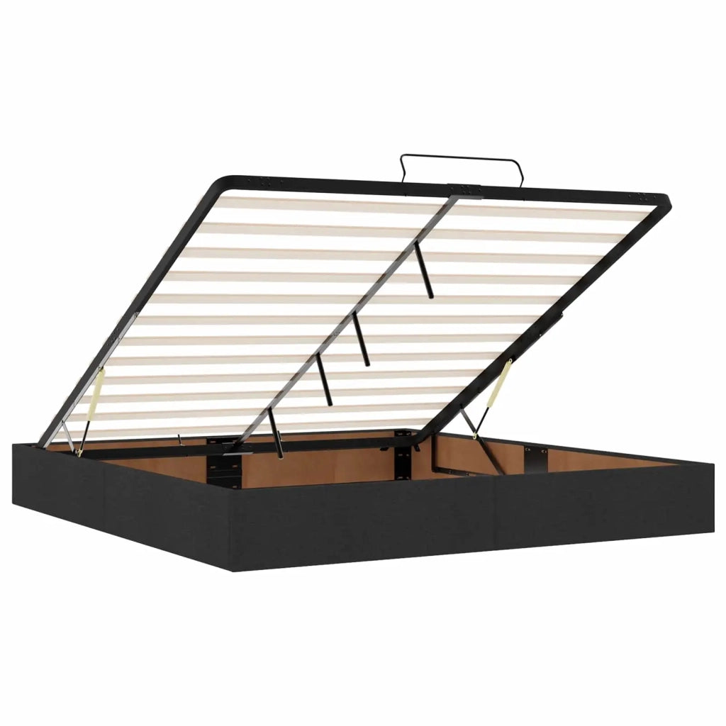 Letto ottomano con materasso Nero 200 x 200 cm Tessuto 3457517