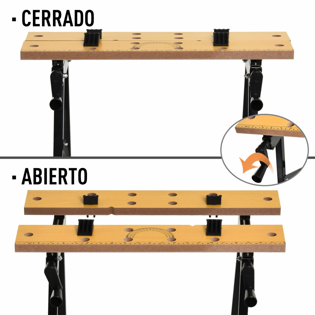 Tavolo da Lavoro Pieghevole Banco ¨C zephmum ¨C Legno MDF Ferro 60.5x62.5x78.5 cm