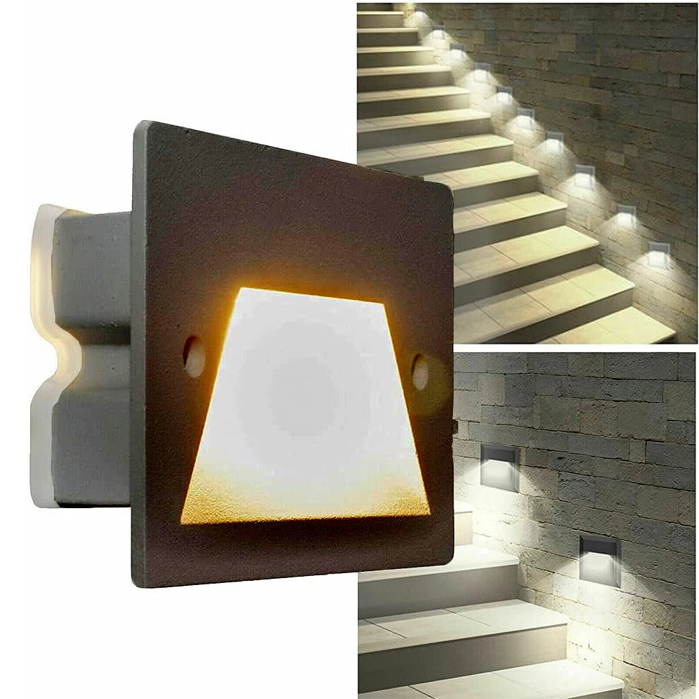 Trade Shop - Faretto Incasso Per Cassetta 503 Segnapasso 3w Tecnologia Cct Con Switch Ip65 Es49-3c - Nero