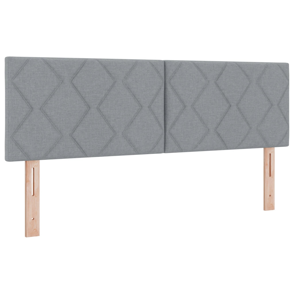 Letto Box Spring con Materasso & LED Grigio Chiaro 160x200 cm Tessuto
