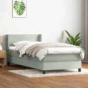 Giroletto a Molle con Materasso grigio chiaro 90x210 cm Velluto 3318015