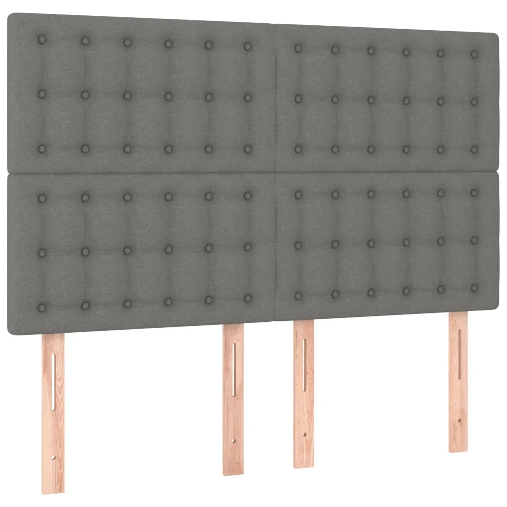 Giroletto a Molle con Materasso Grigio Scuro 140x190 cm Tessuto 3137470