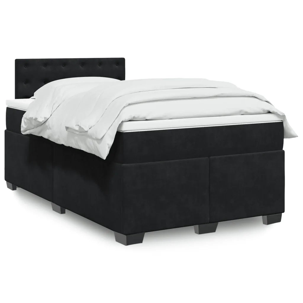 Giroletto a Molle con Materasso Nero 120x190 cm in Velluto 3286272