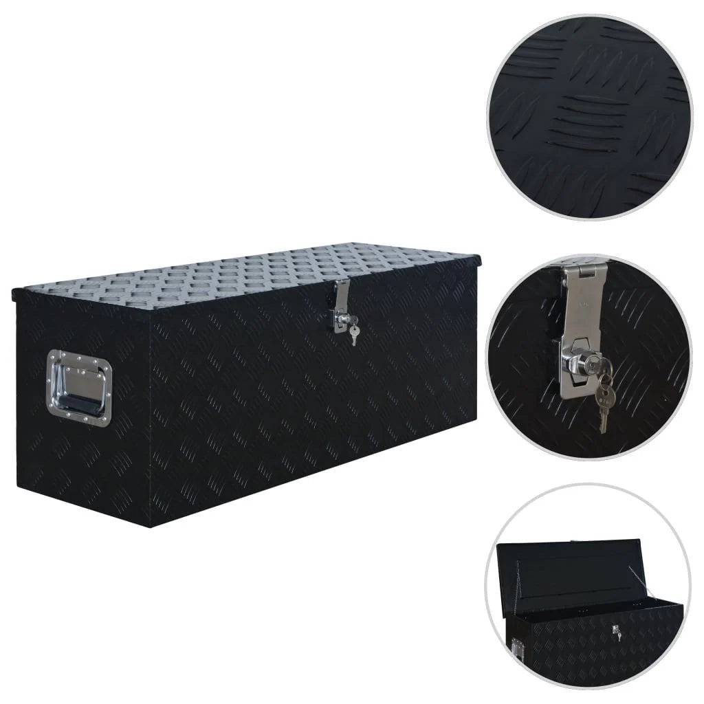 Scatola in alluminio 108,5 x 37 x 40 cm nera 02_0003196