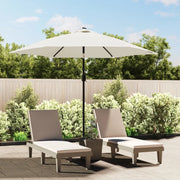 Ombrellone a Sbalzo da Giardino con LED-Ombrello da giardino 3m Bianco Sabbia