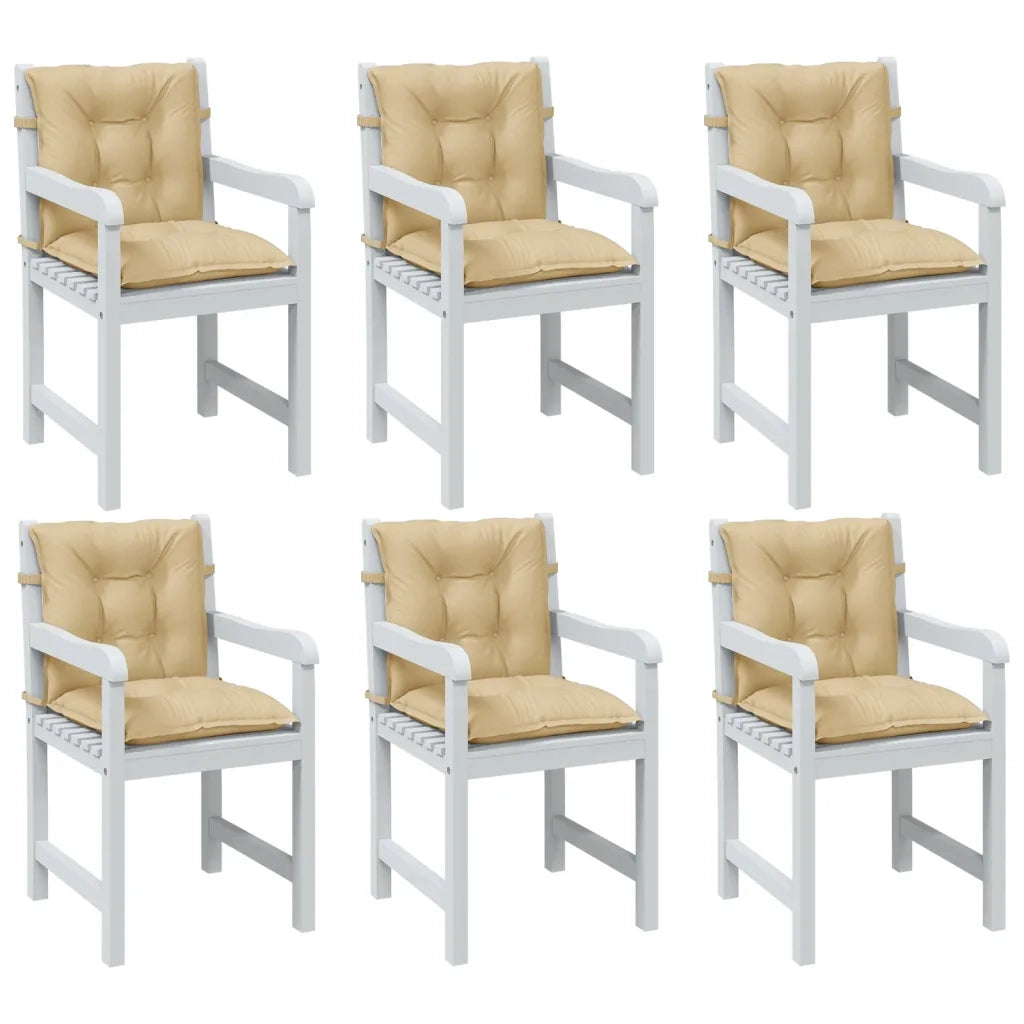 Cuscini Sedia Schiena Bassa 6 pz Beige MÃ©lange 100x50x7 Tessuto