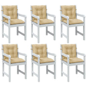 Cuscini Sedia Schiena Bassa 6 pz Beige MÃ©lange 100x50x7 Tessuto
