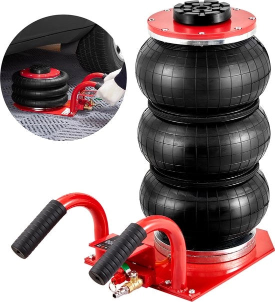 Pneumatica Krik a Tripla Sacca con Elevazione aeree da 140 a 450mm con Elevazione in 5 Minuti Maniglia Corta