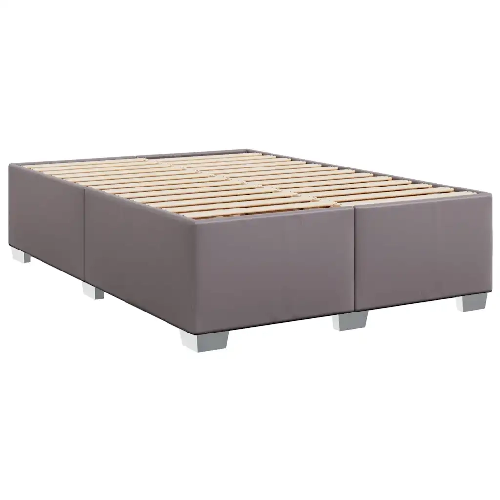 vidaXL Giroletto a Molle con Materasso Grigio 140x190 cm in Similpelle