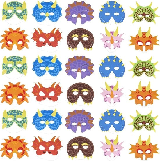 Maschere a schiuma per bambini - tema dinosauro, regalo per compleanni, carnevale e sorprese