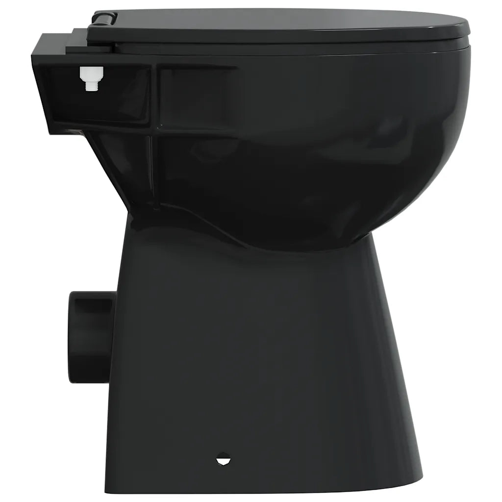 WC Senza Brida 7 cm Altezza Extra Chiusura Rallentata Ceramica Nera 145780