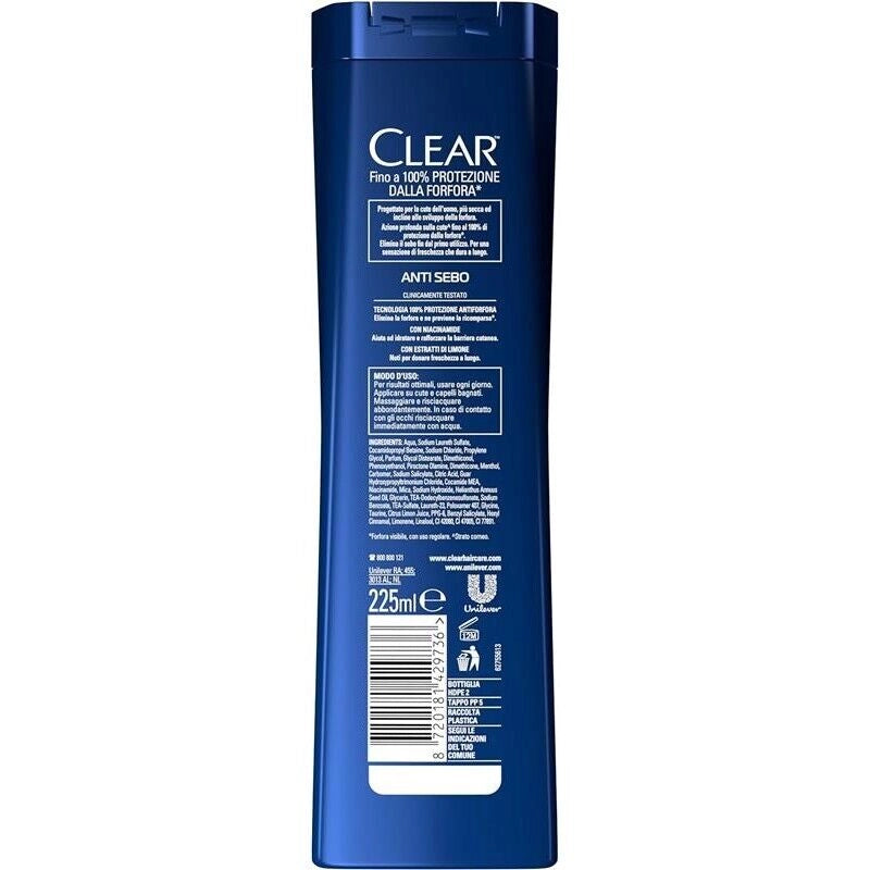 CLEAR SHAMPOO CAPELLI GRASSI CON NIACINAMIDE ED ESTRATTI DI LIMONE225ML NEW ANTI SEBO OKY