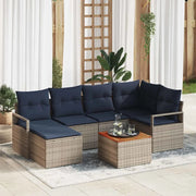 Set Divano da Giardino con cuscino 7 pcs Grigio polyrattan 3347731