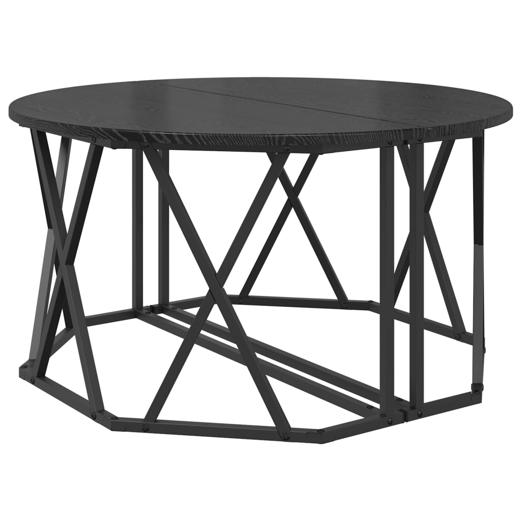 Tavolino da caffÃ¨  Nero Rovere 80x80x42 cm in legno ingegnerizzato