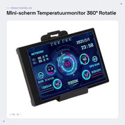 Monitor di temperatura mini - 360° di rotazione - Visualizzazione CPU GPU RAM - Visualizzazione informativa - Adatto per PC - Formato compatto - Nero
