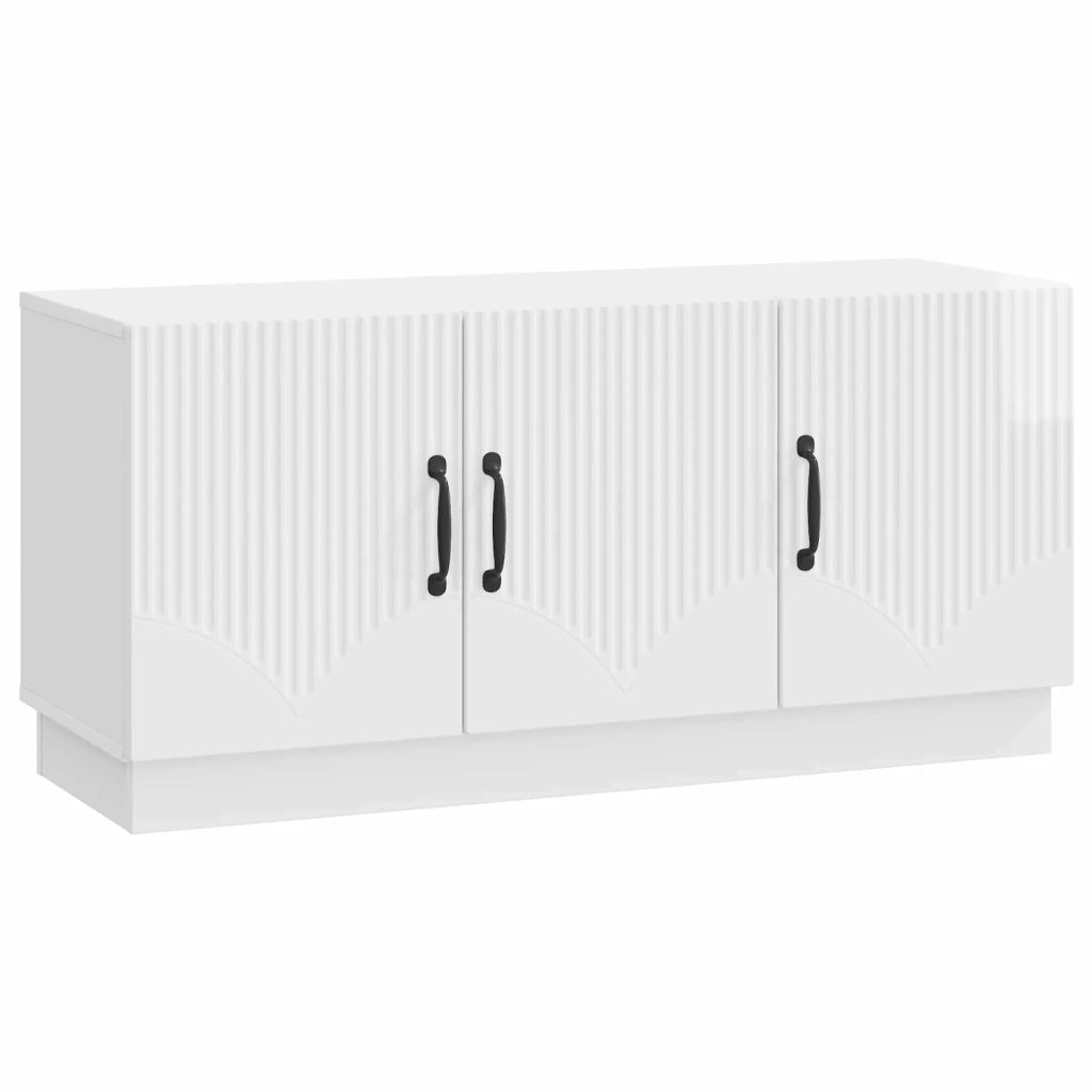 Mobile TV Bianco Lucido 99 x 34,5 x 47 cm Legno ingegnerizzato