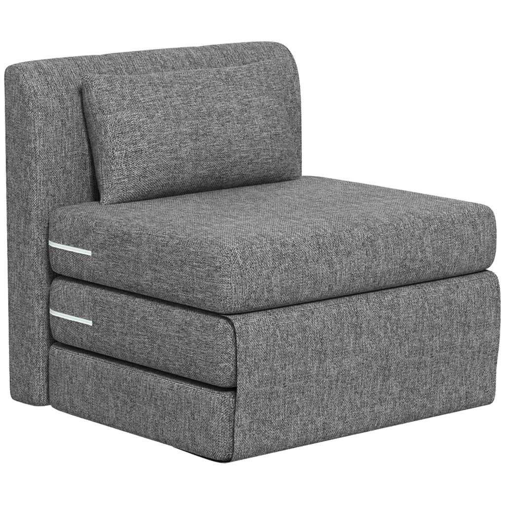 Poltrona Letto Singolo da Terra Salvaspazio 80x75x74 cm in Tessuto Grigio