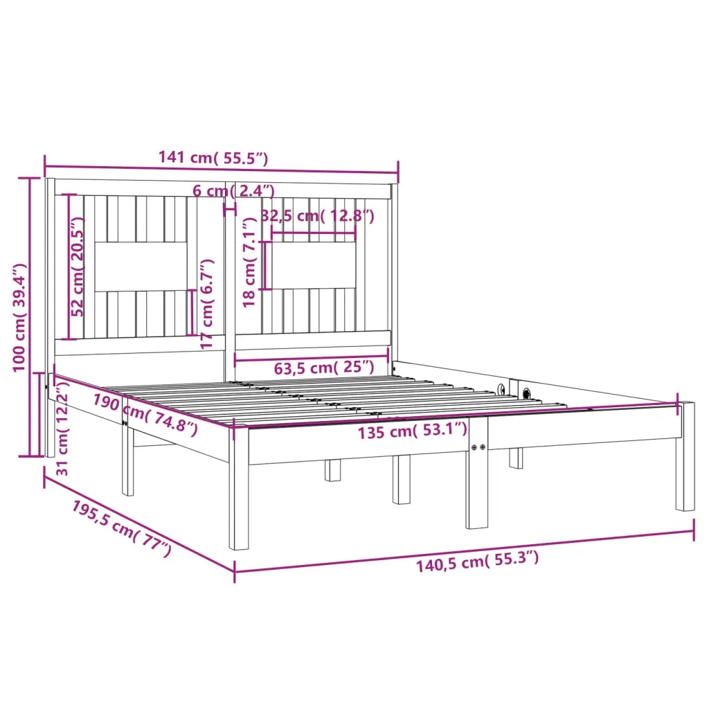 Giroletto in Legno Massello 135x190 cm Double 3104038