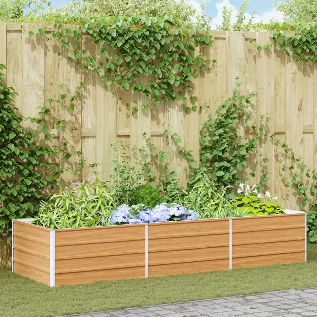 Fioriere | Cassetta per fiori | Letto rialzato da giardino Marrone Chiaro 240 x 80 x 45 cm