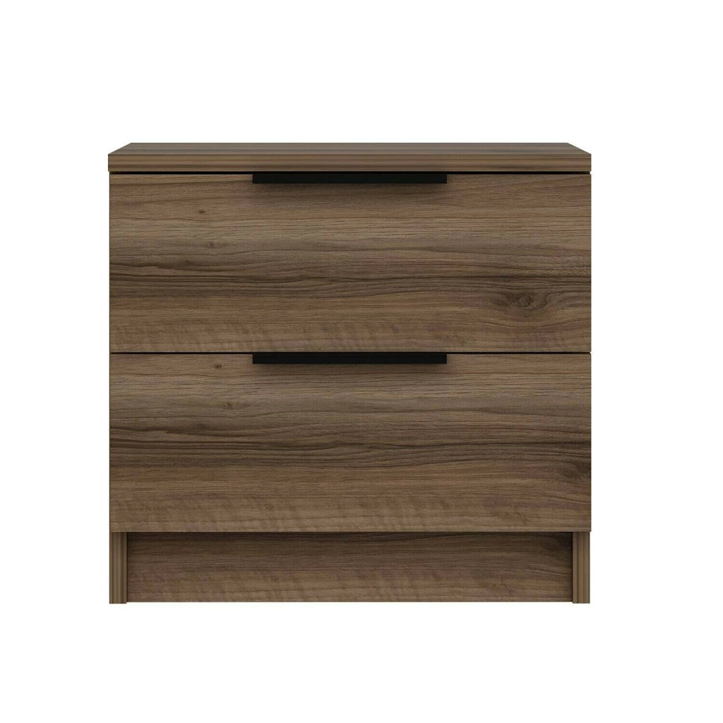 Iune, Comodino 2 Cassetti, 50x47x40h cm Marrone Noce