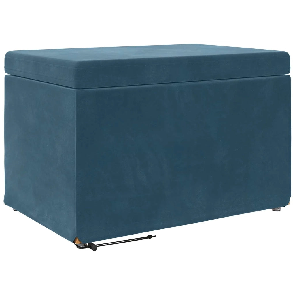 Pouf Blu 61 x 41 x 40 cm Velluto e Legno Ingegnerizzato 876764
