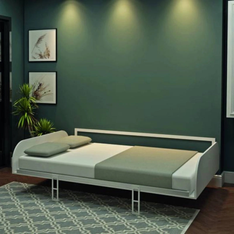 Letto matrimoniale a scomparsa Simple con apertura orizzontale bianco