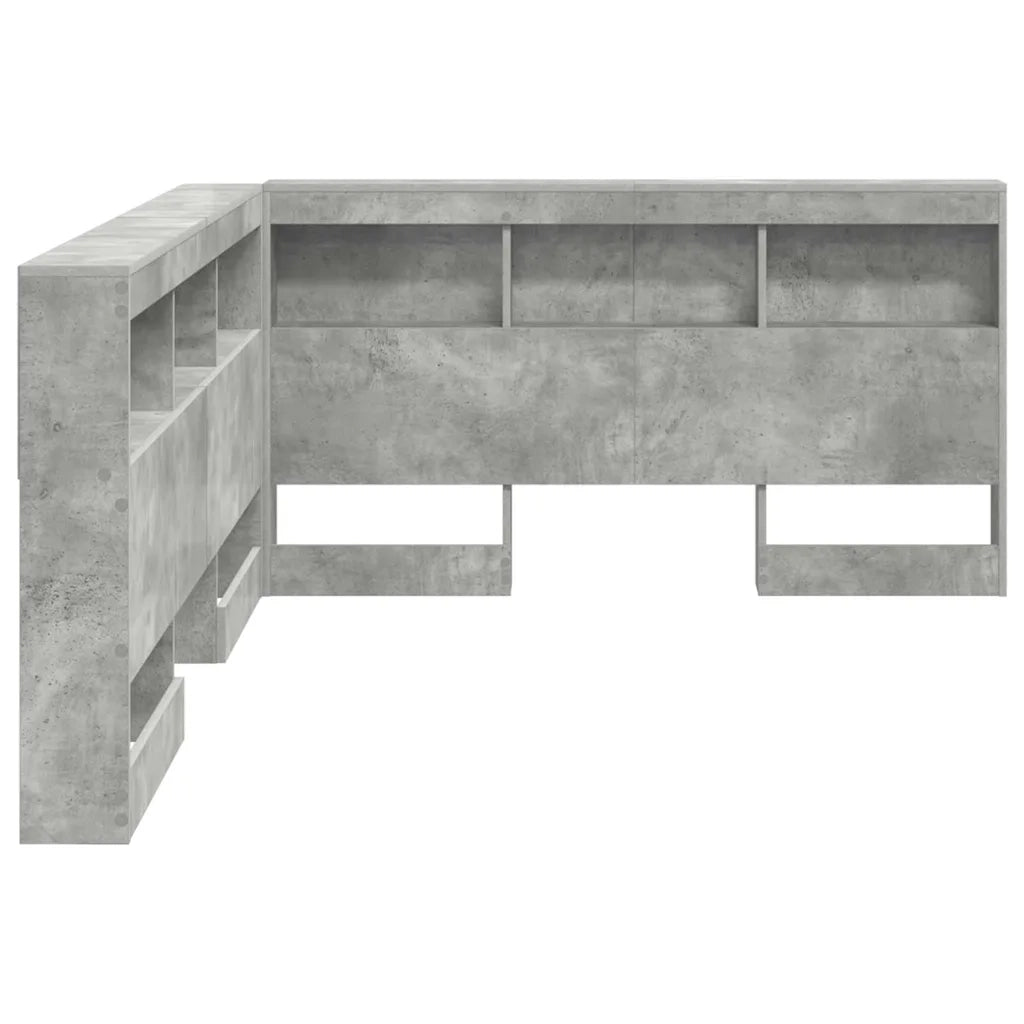Testiera | Testata contenitore Grigio cemento 135 cm Legno multistrato