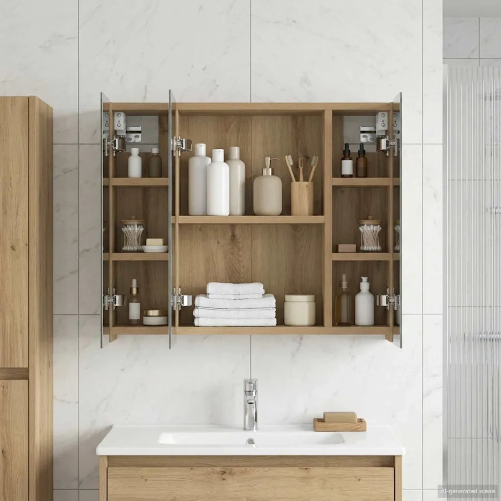 Mobiletto per specchio da bagno Rovere Artigianale