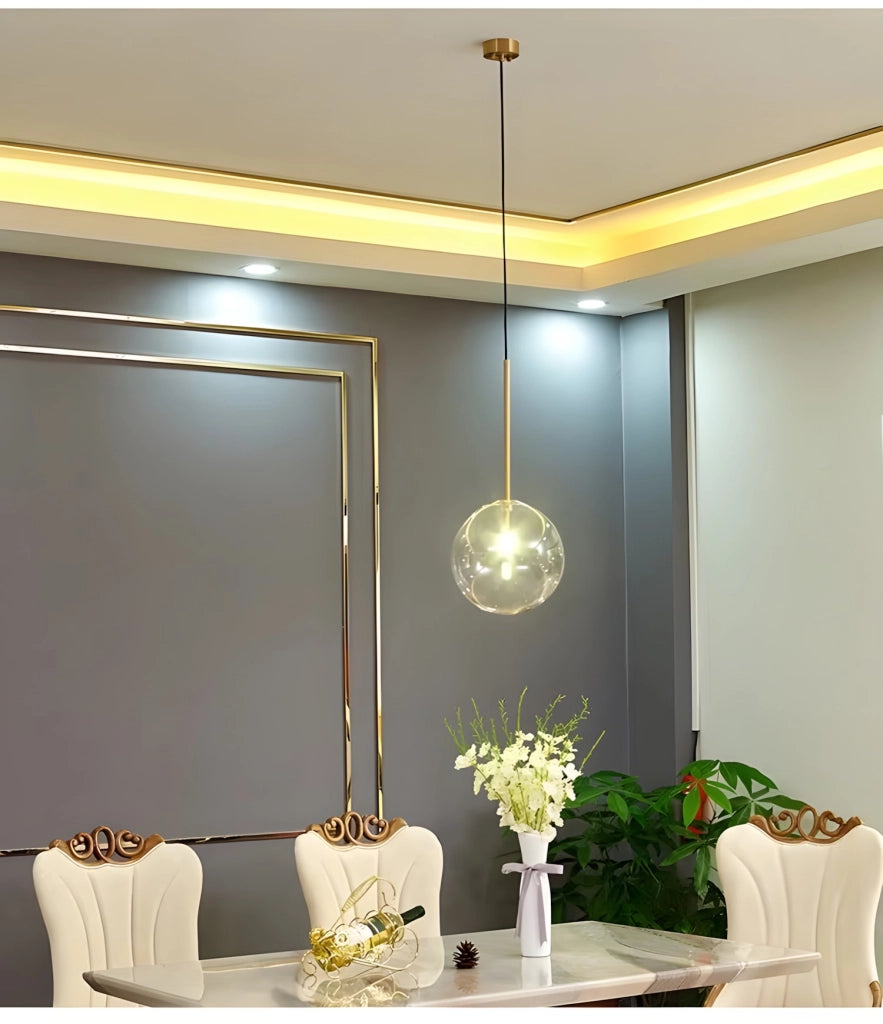 Lampada Da Soffitto A Sospensione Con Sfera Di Vetro 20cm APP1683-1CP