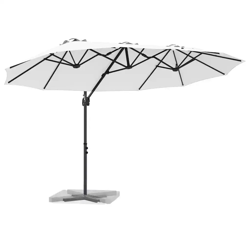 Ombrellone-Ombrello da giardino balcone Sabbia 372 x 198 x 243 cm Poliestere e Alluminio