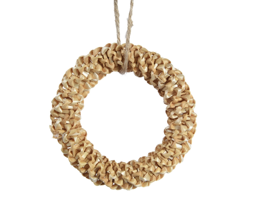 Pendaglio Di Natale Paglia Ornamentale Colore Naturale H 3Cm X Ø 14Cm
