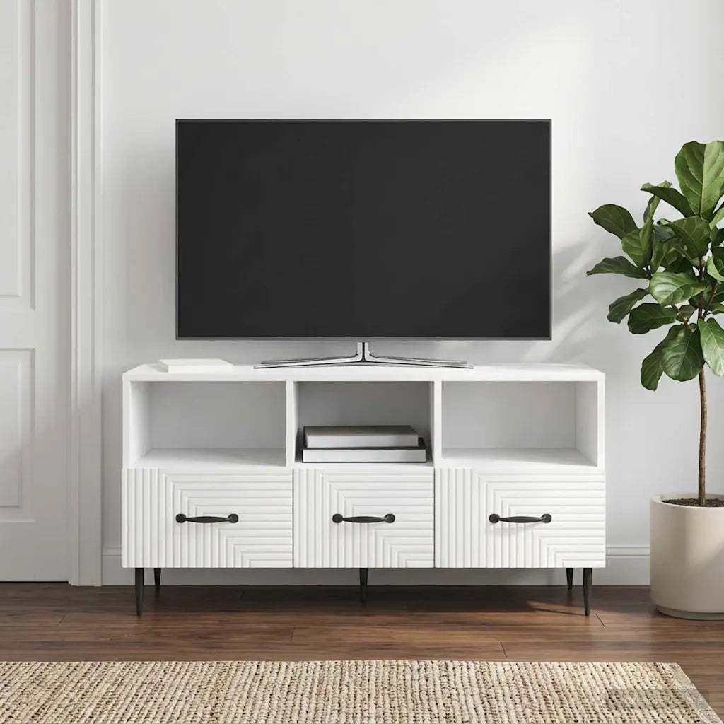 Mobile TV Bianco Lucido 102 x 34,5 x 50 cm Legno ingegnerizzato 894909