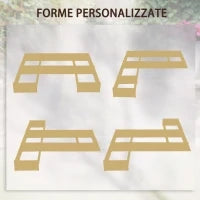 Fioriera da Esterno 5 Pezzi componibili a Fondo Aperto in Legno di Abete, 230x230x28 cm