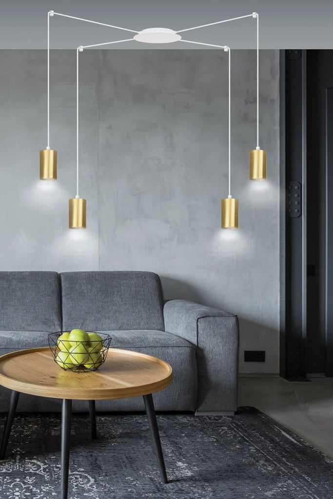 Emibig lampadario TRAKER 4xGU10 bianco/oro regolabile