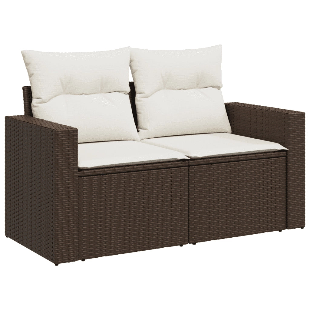 Set Divani da Giardino 9pz con Cuscini Marrone in Polyrattan 3251490