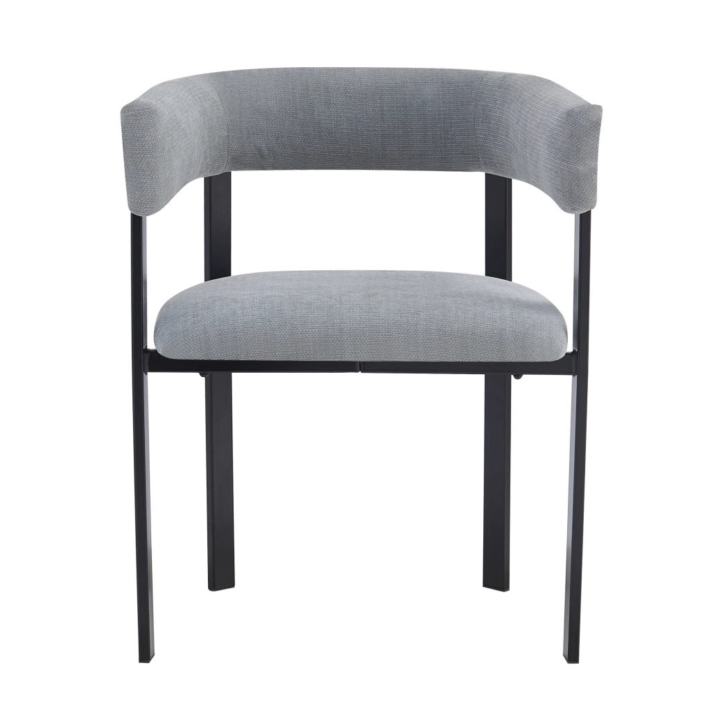 Set di 6 sedie da pranzo 61x50x76 cm con schienale curvo in chenille grigio