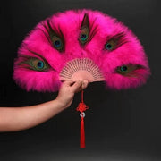 Ventilatore a Piume di Pavone - Decorazione per Festa di Matrimonio - Ventilatore da Mano per Donna