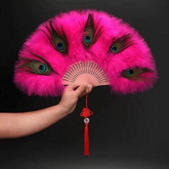 Ventilatore a Piume di Pavone - Decorazione per Festa di Matrimonio - Ventilatore da Mano per Donna