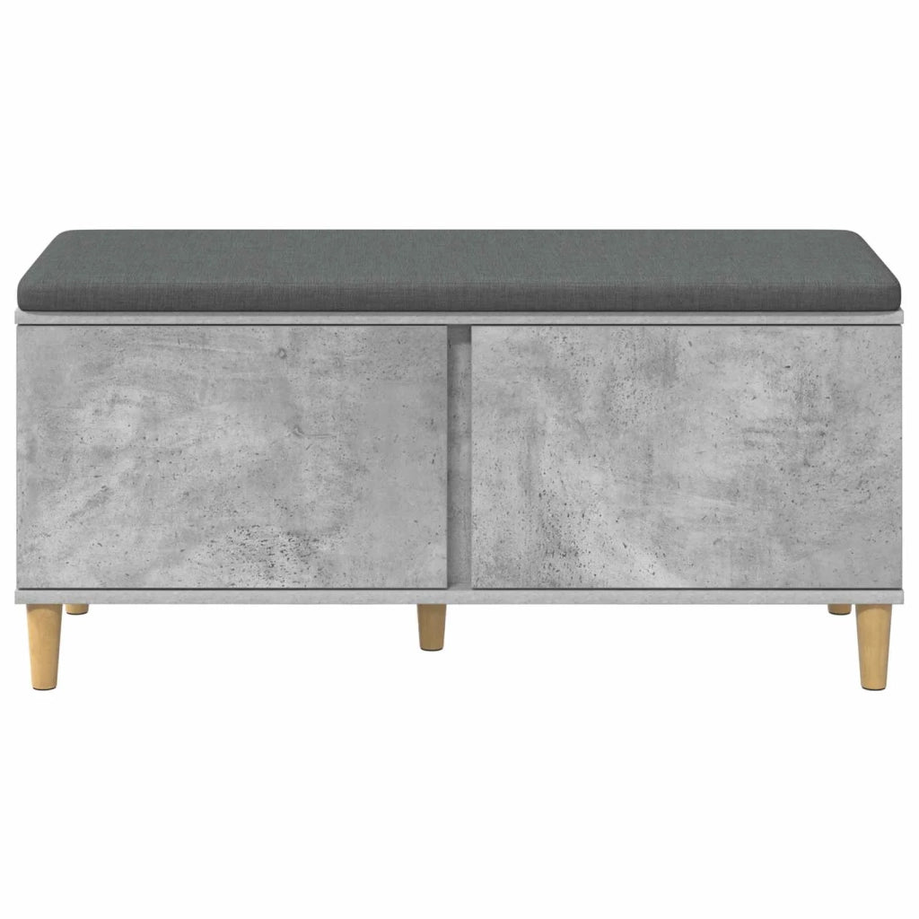 Panca per ingresso con cuscino Grigio Cemento 100 x 38 x 46 cm