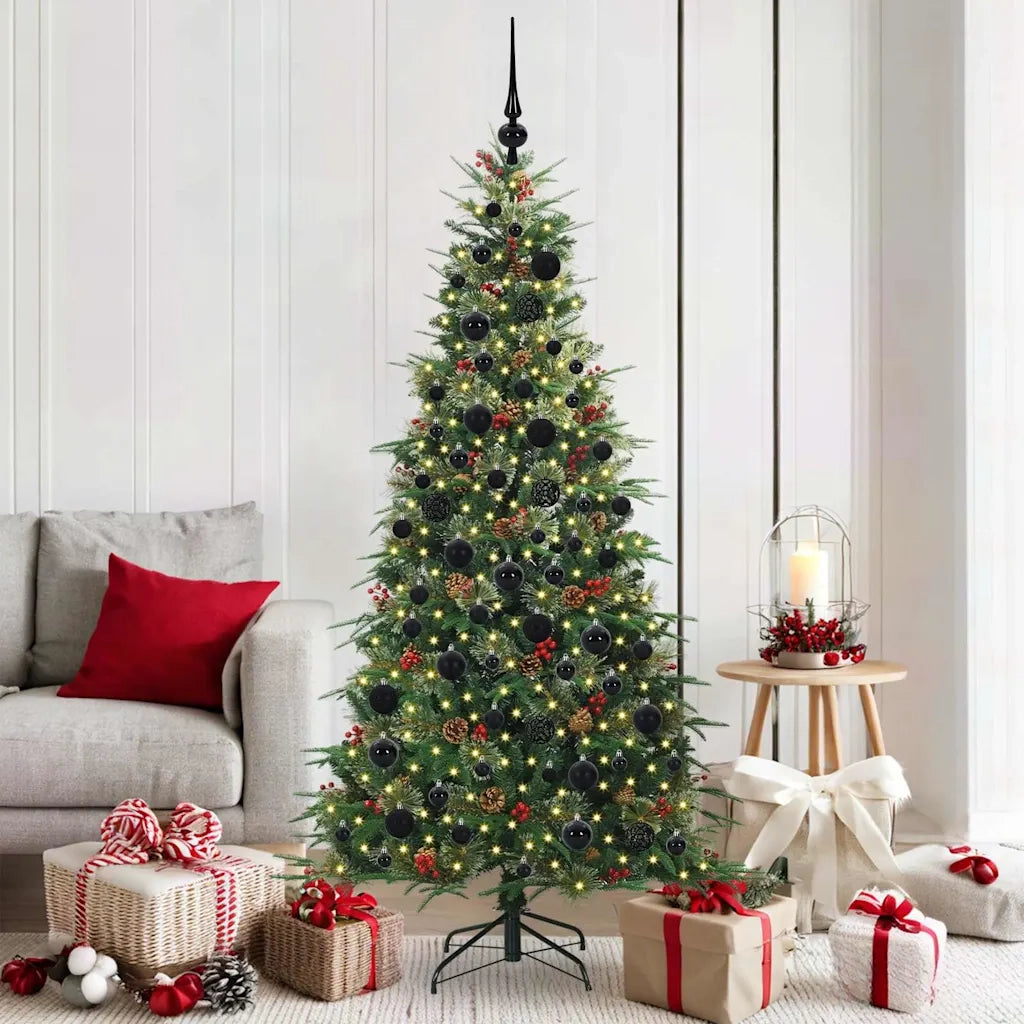 Albero di Natale | Decorazioni natalizie Artificiale con Rami Pieghevoli Verde 180 cm