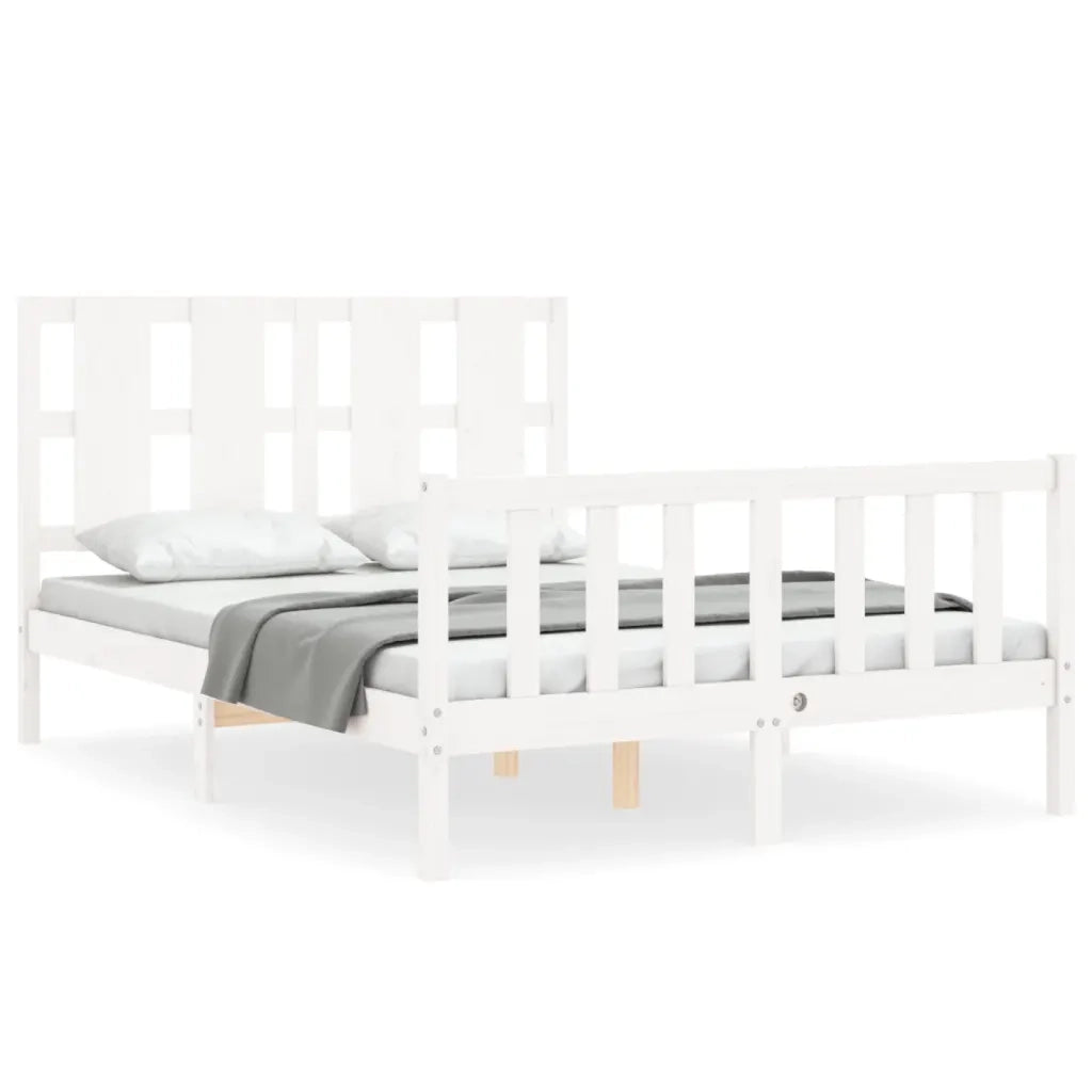 Giroletto senza Materasso-Struttura Letto Bianco 120x200 cm Legno Massello Pino 840345