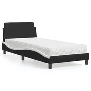 Letto con Materasso Dover Nero e Bianco 90x190 cm in Similpelle