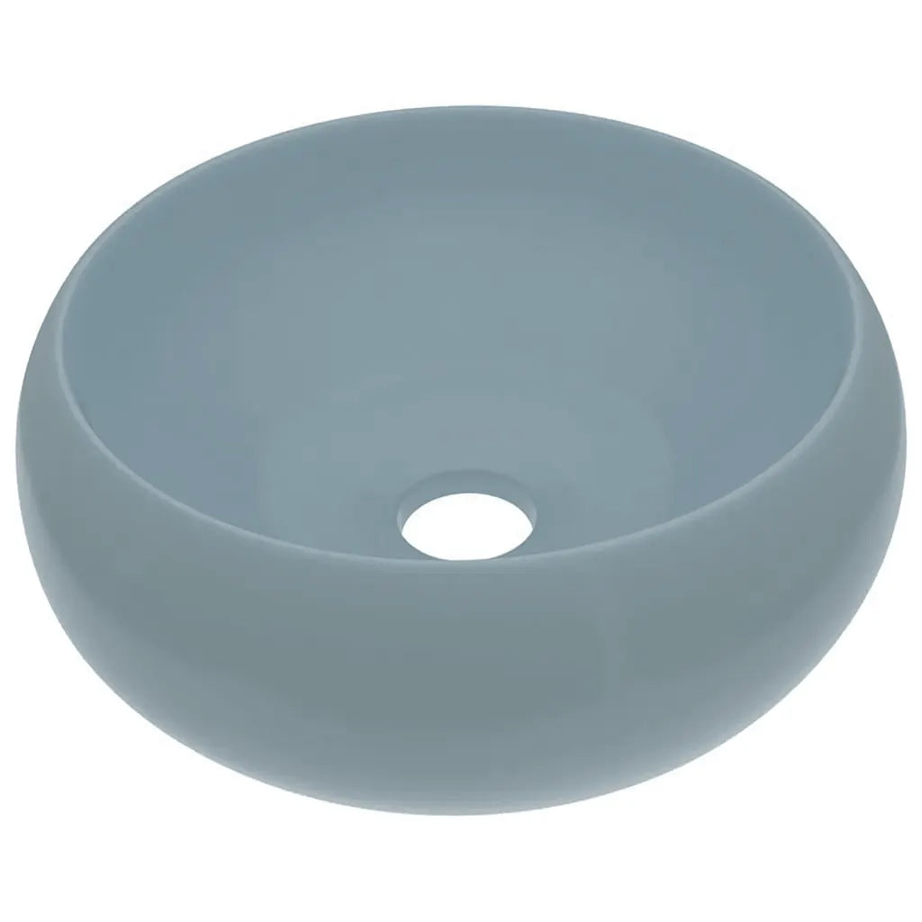 Lavandino Lusso Rotondo Azzurro Opaco 40x15 cm in Ceramica 147000
