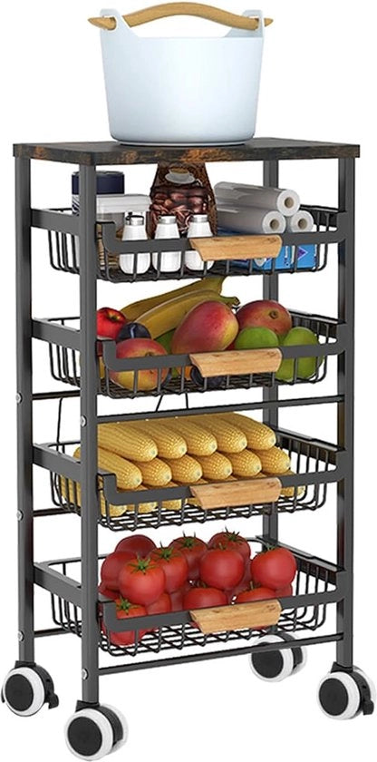 Carrello cucina per esterno, vettura per servizio / Carrello bar con ruote - Carrello di stoccaggio 44 x 31 x 11 cm