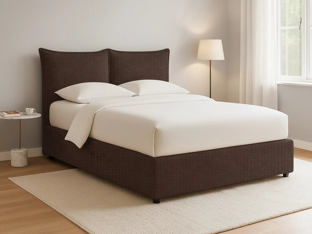 Malton, Letto Piazza e Mezza Sfoderabile Made in Italy, Marrone