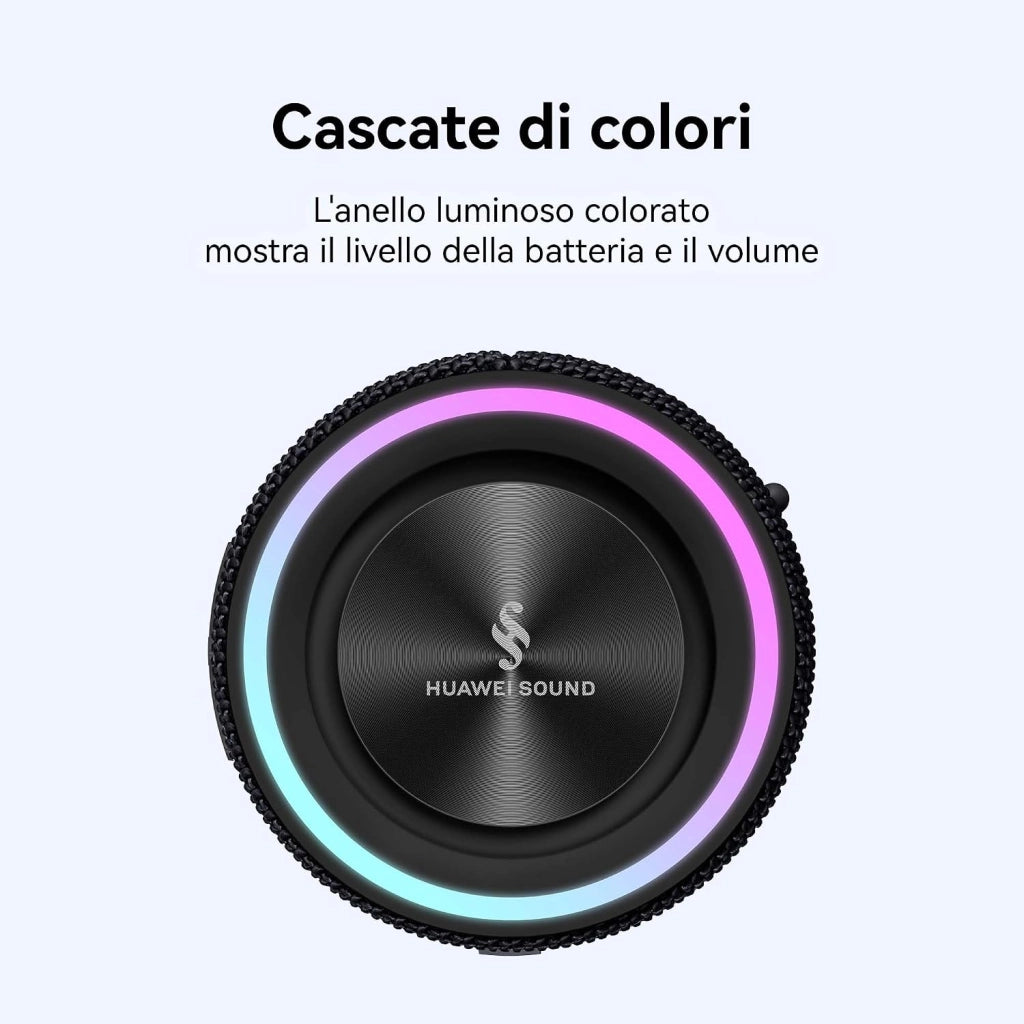 HUAWEI Sound Joy 2, Altoparlante portatile Bluetooth, Sistema SOUND a quattro unità, 26 ore di riproduzione, Resistente a polvere e acqua IP67, Funzione Scuoti per lo stereo