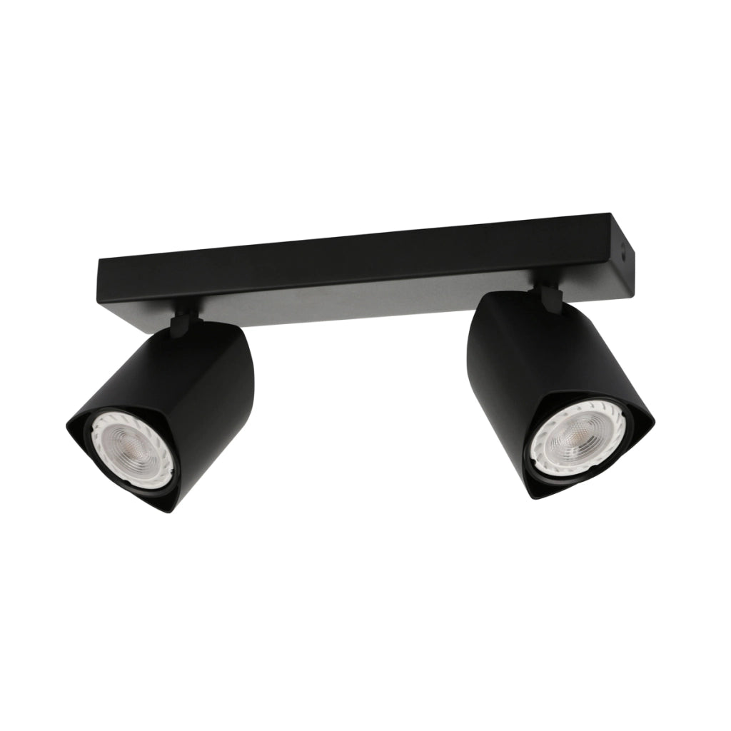 Faretto soffitto moderno doppio nero orientabile 2xGU10 Italux